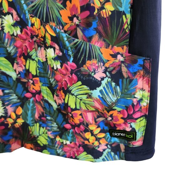 NWT Planet Koi Bright Tropical Print Scrub Top with Stretch Knit Sides Size S - Picture 6 of 16
